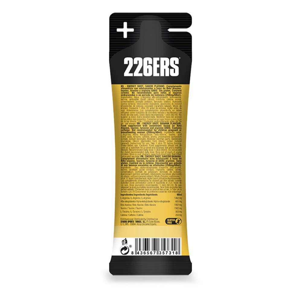ENERGY SHOT STICK 60 ML BANANA XTREM 250 MG CAFEINA - Imagen 2